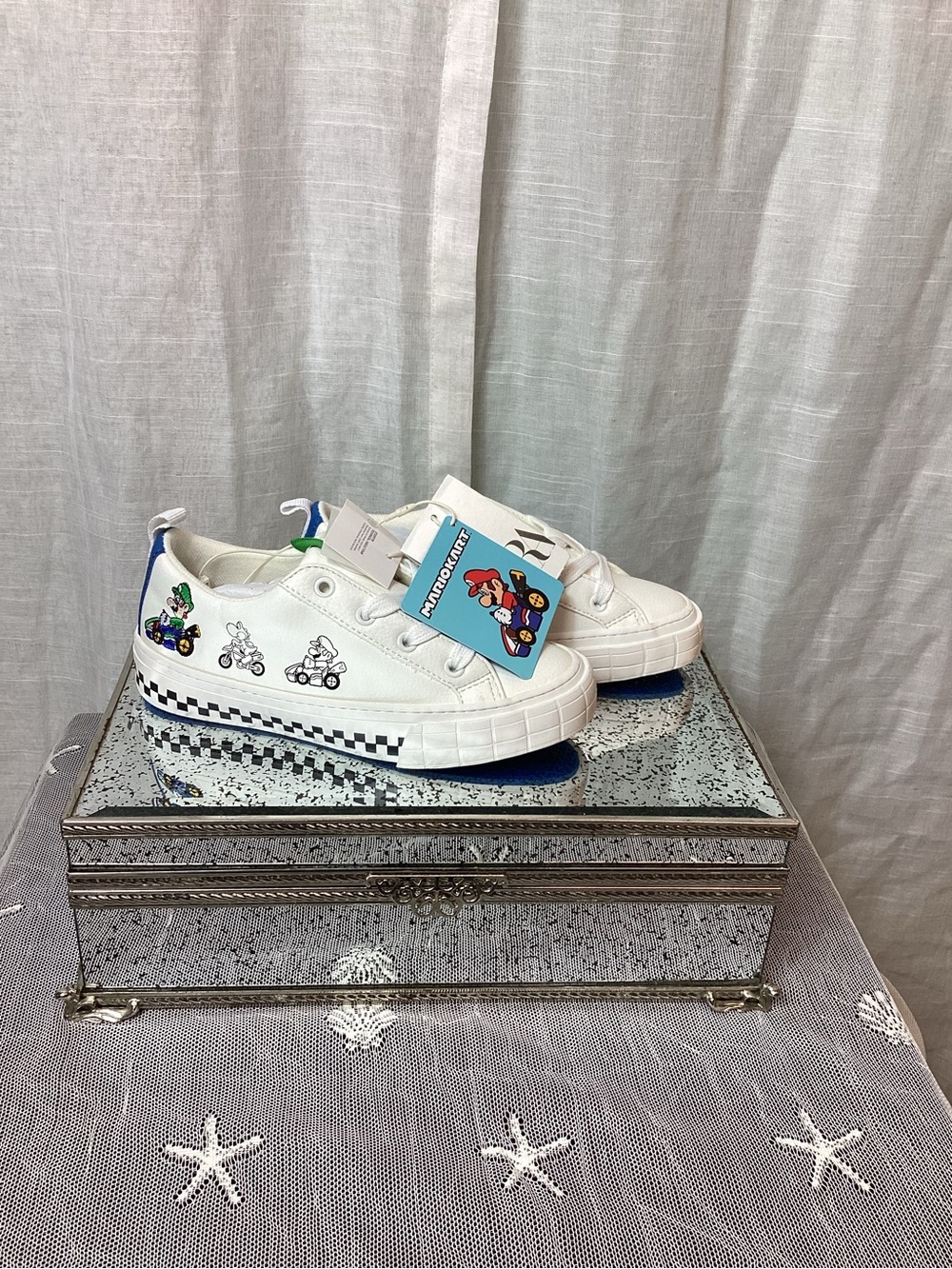 NWT Zara X Nintendo Mario Kart Kid Sneakers; Size: 12.5